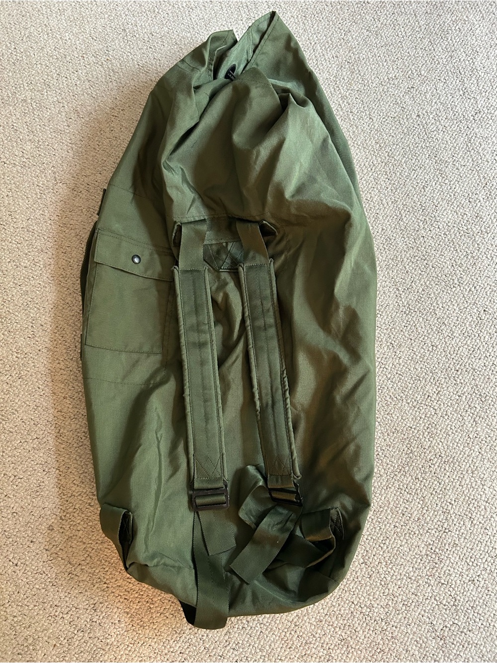 Vintage Style Military Olive Green Utility Tactical Duffel Backpack - Unbranded